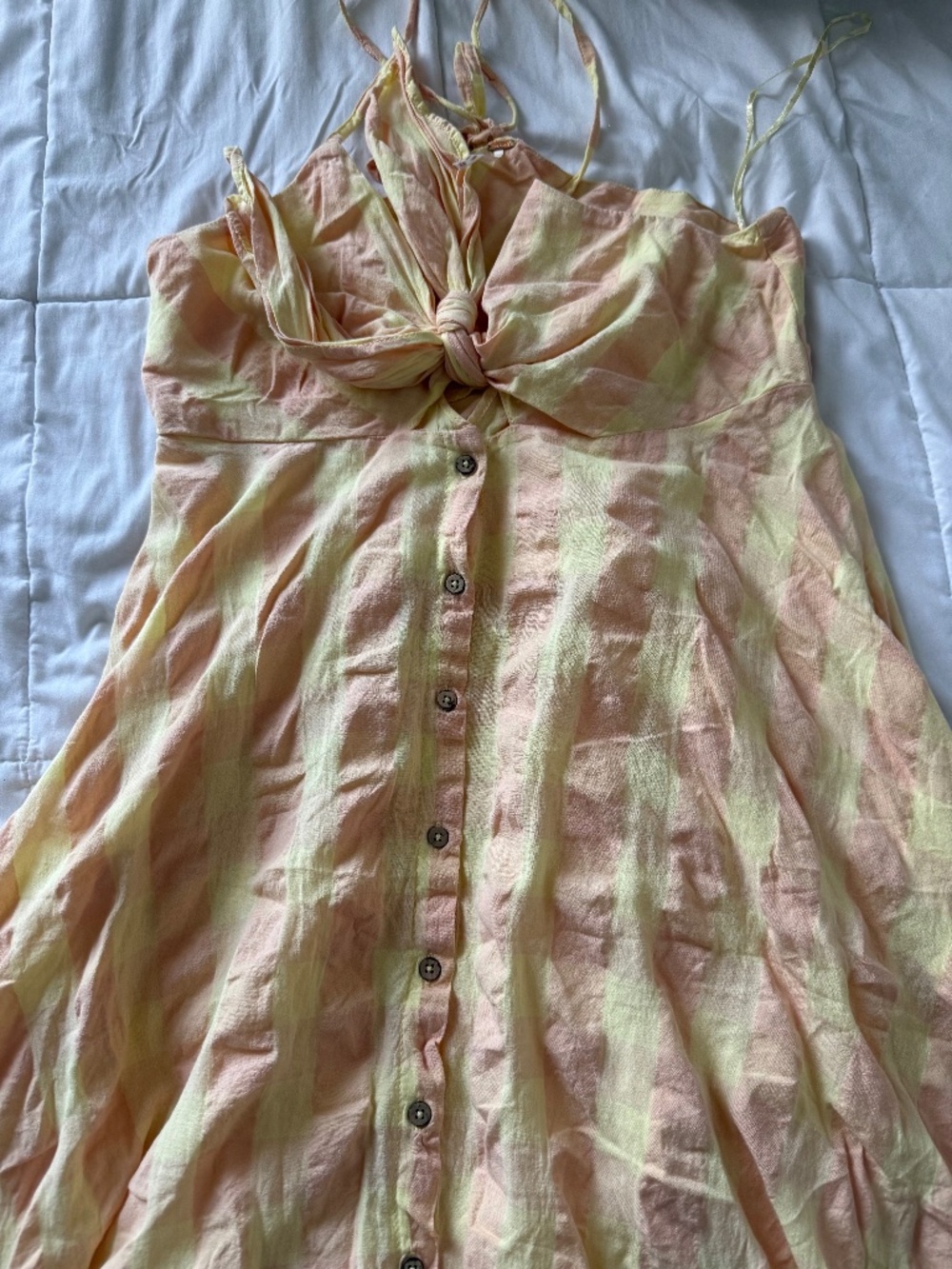 Free People - Via Gingham Cotton Seersucker Sundress